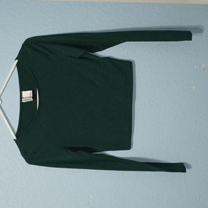H&M Divided Green Long Sleeve Corset Crop Top Size S